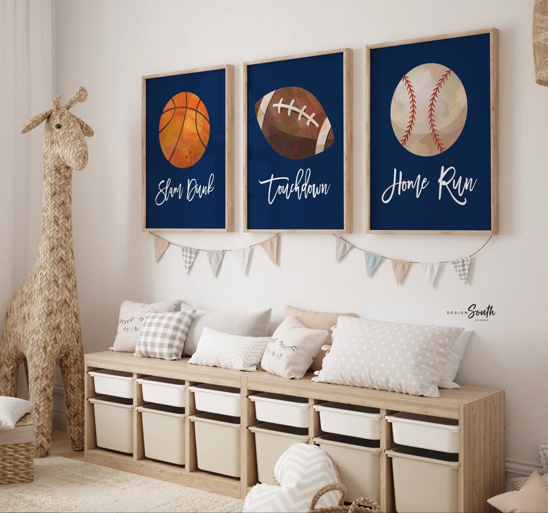 Sports Room Decor for Boys Basketball Football Baseball Etsy