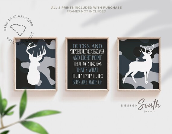 Hunting Theme Kid Room Deer Prints Bucks Boy Nursery Decor - Etsy