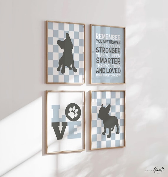 French Bulldog Nursery Prints: Baby Boy Room Decor