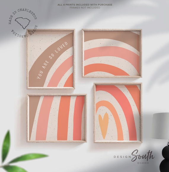 Beautiful girl nursery design ideas, baby girl nursery theme, girl nursery ideas, coral nursery for girl, rainbow themed boho coral colors