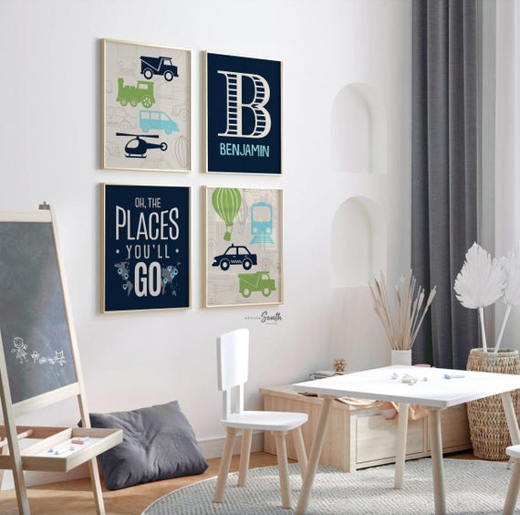 Transportation theme nursery, transportation nursery art, transportation wall decor, transportation nursery decor, baby transportation art
