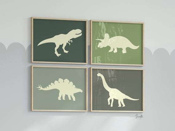 Boys dinosaur bedroom wall art, dinosaur decor for boys, dinosaur theme boy, dinosaur prints, baby boy dinosaurs, dinosaur nursery art boys