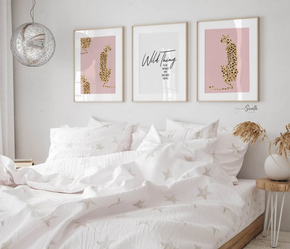 Wild Thing Cheetah Art Prints: Pink Nursery Decor (Unframed)