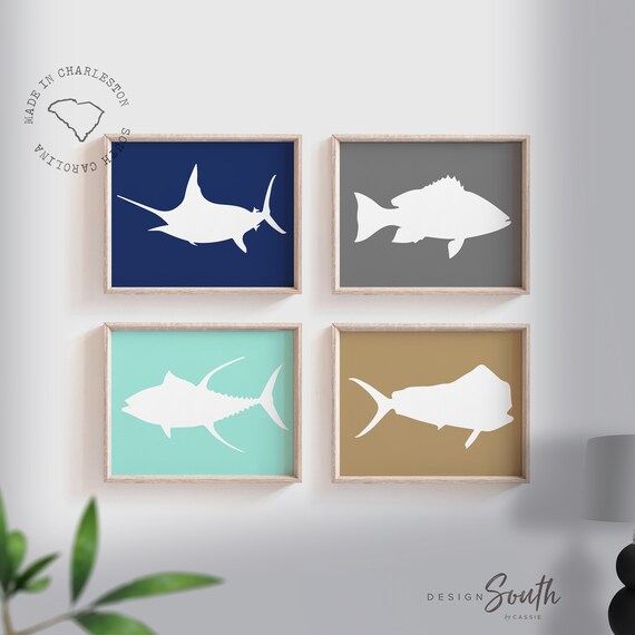 Offshore fishing, offshore fish, boys saltwater fish wall art, marlin nursery, boys fishing theme, fish nursery art boys, marlin fish decor