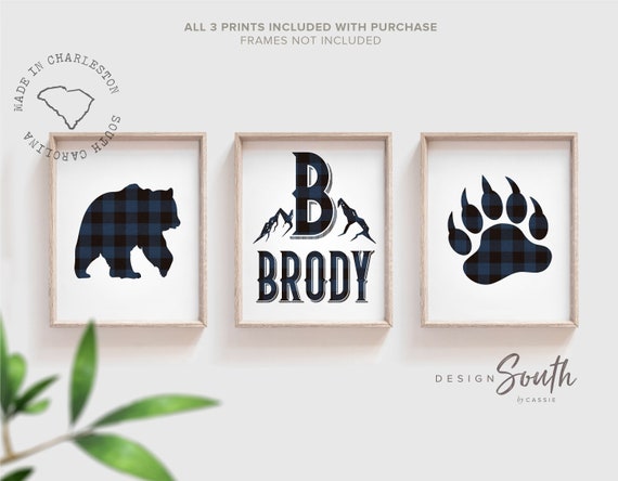 Woodland bear nursery art, bear nursery, navy blue bear art, bear nursery theme, boys bear nursery, bears, bear bedroom decor, bear wall art
