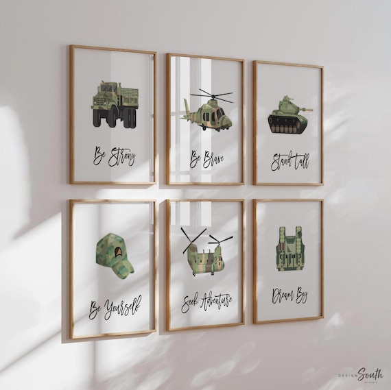 Military Vehicle Nursery Art: Boys Room Decor Prints