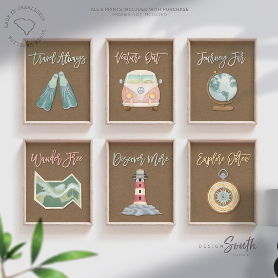 Travel nursery art, travel nursery decor, vintage travel themed nursery, rustic beach baby kid child bedroom nursery playroom art, beach art