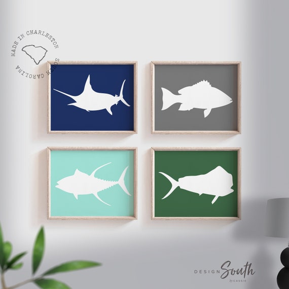 Offshore fishing, offshore fish, boys saltwater fish wall art, marlin nursery, boys fishing theme, fish nursery art boys, marlin fish decor