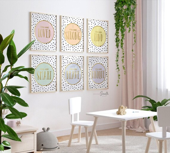 Twin nursery decor, pastel colors sibling nursery art, pastel decor for twin nursery, twin playroom wall art prints, inspirational wall art