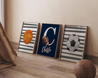 Personalized Sports Nursery Decor: Basketball, Soccer, Football Prints