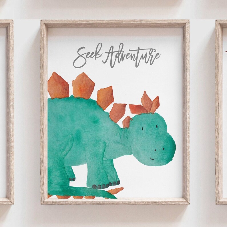 Baby Boy Dinosaur Collection Dinosaur Wall Art Cute Dinosaur Etsy
