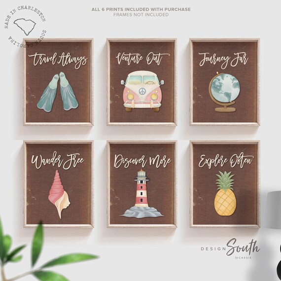 Travel nursery art, travel nursery decor, vintage travel themed nursery, ocean beach baby kid child bedroom nursery playroom art, beach art