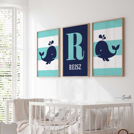 Whale nursery, whale nursery art, whale nursery decor, boys whale decor, whale decor for boys, baby boy whales, baby whale art, whale art