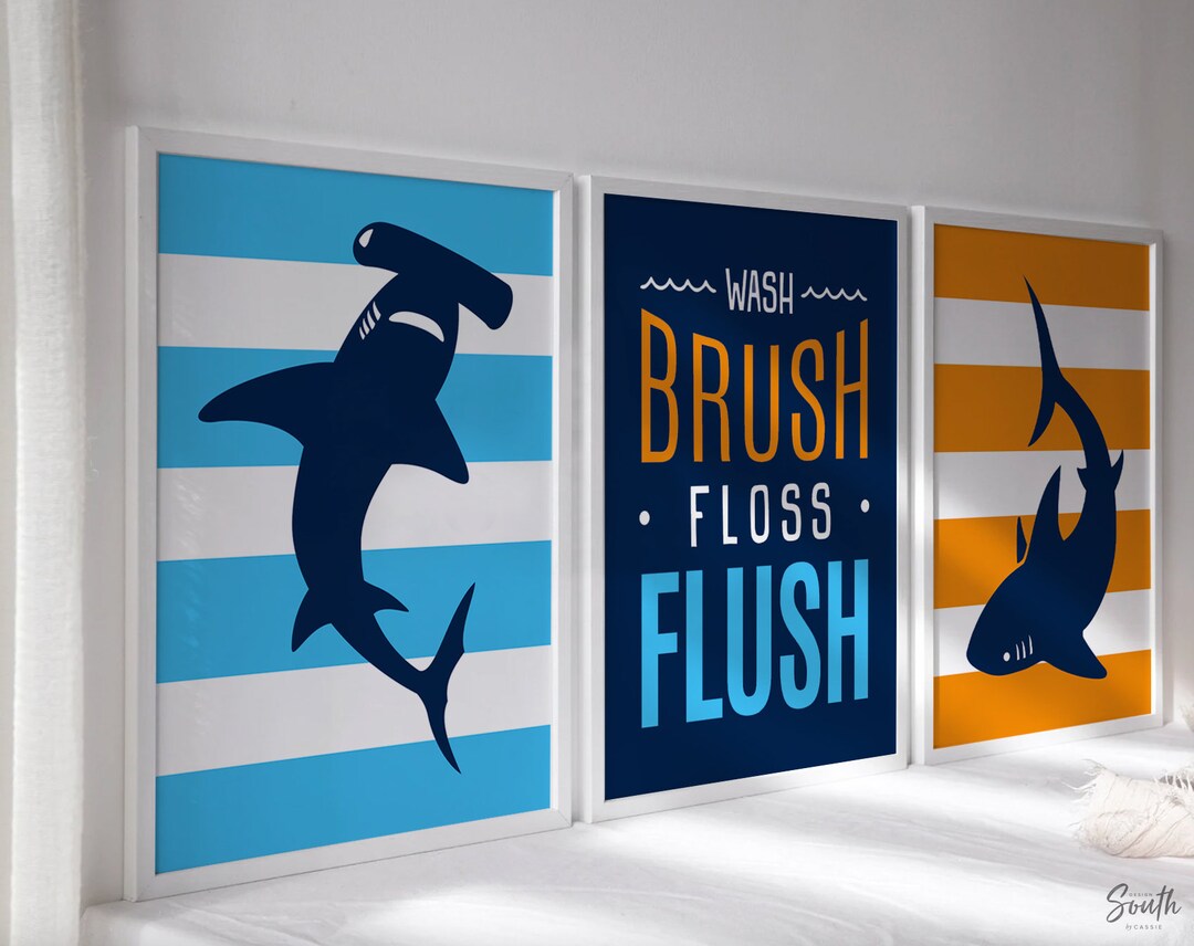 Boys Bathroom Decor, Shark Bathroom, Wash, Brush, Big Boy Bathroom