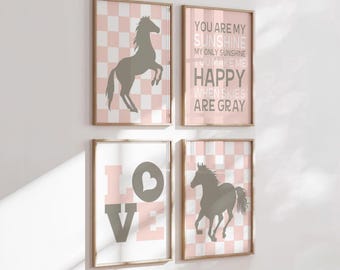 Horse Nursery Art Prints: Pink Cowgirl Room Decor