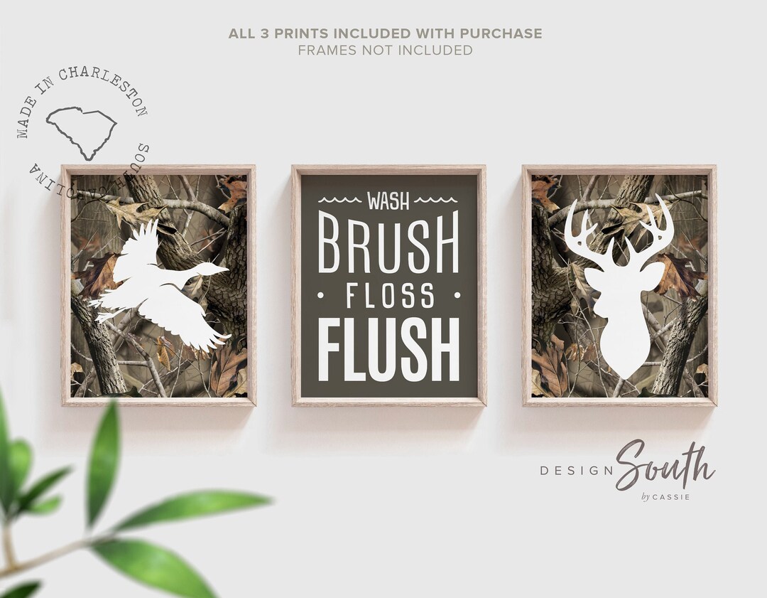 Camo Bathroom Decor, Boys Duck and Deer, Deer Bathroom Decor, Wash