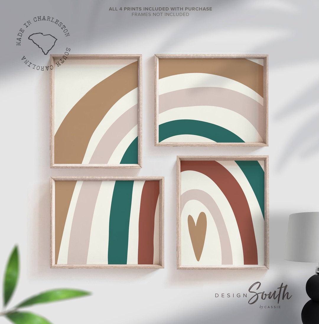 Neutral Rainbow Nursery Prints: Boho Kids Room Wall Art - Etsy