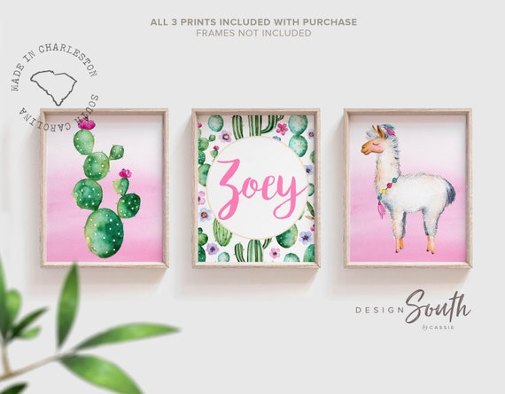 Llama nursery decor, llama nursery art, llama theme, llama baby decor, llama print, llama wall art, girl nursery prints, alpaca nursery art