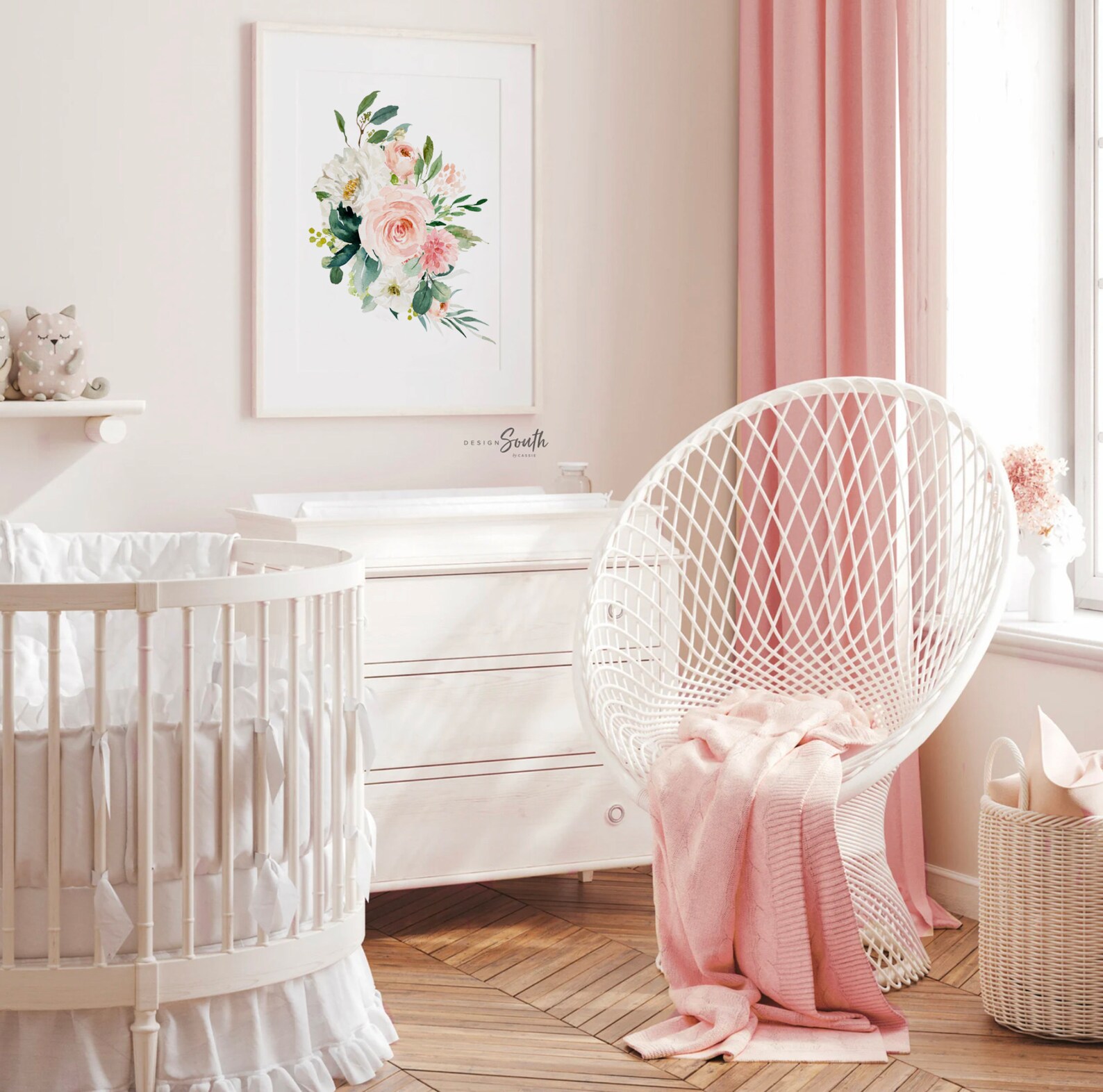 Blush Pink Fawn Nursery Art Prints: Baby Girl Woodland Decor - Etsy