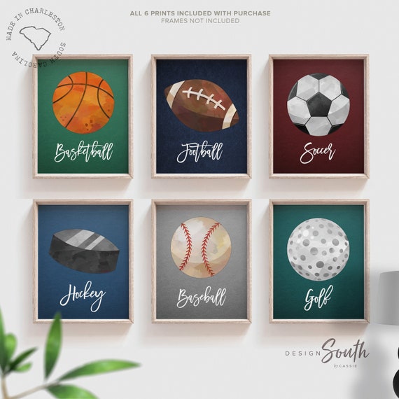 Sports Home Decor Sports Posters Boys Room Sports Wall Art Etsy