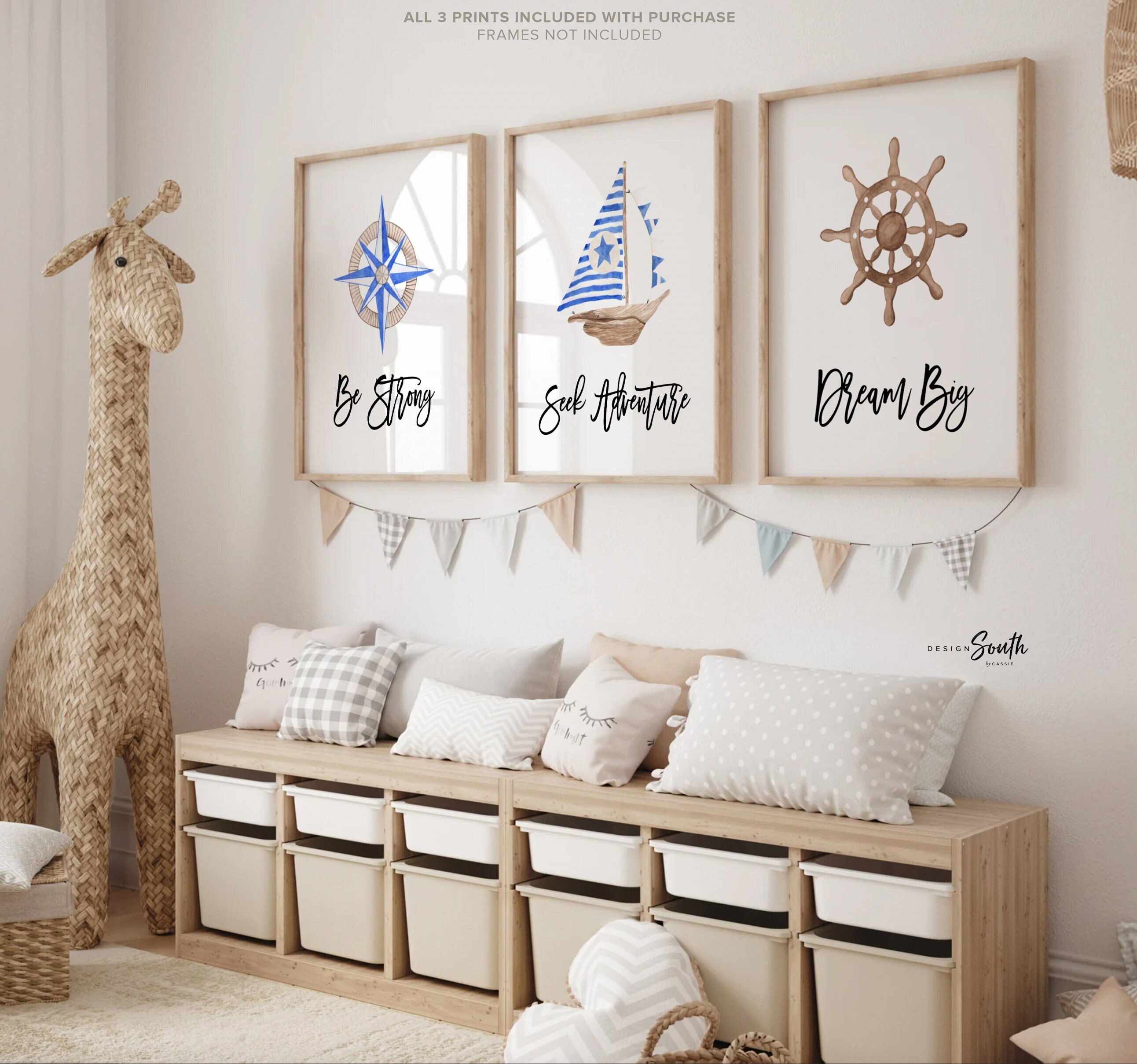 Baby Nautical Nursery Decor, Baby Nautical Gift, Blue Boy Nautical