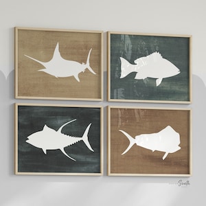 Boys Fishing Nursery Art Prints: Marlin, Tuna, Snapper