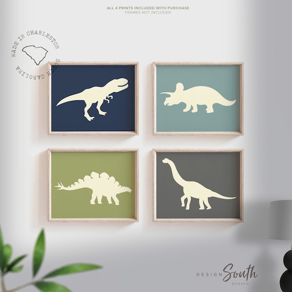 Boys dinosaur bedroom wall art, dinosaur decor for boys, boys dinosaur theme, dinosaur prints, baby boy dinosaurs, dinosaur nursery art boys