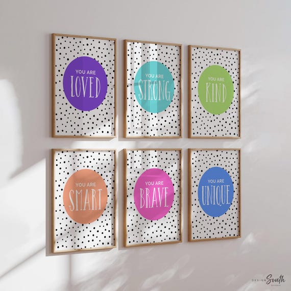 Little girl colorful room art, inspirational girls bedroom, girls quotes art, girl bedroom decor toddler wall art, colorful kid gallery wall