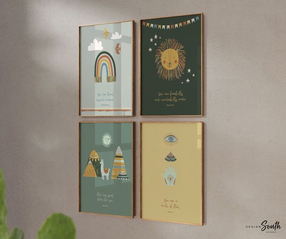 Christian nursery scripture art, church nursery decor gender neutral, bible verse prints, scripture wall art, boho gender neutral christian