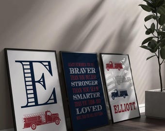 Fire Truck Nursery Art Prints: Boys Room Decor