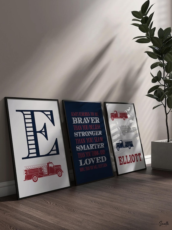 Fire Truck Nursery Art Prints: Boys Room Decor
