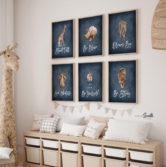 Safari animals nursery wall art, safari animals, jungle animals, nursery wall decor for boys, boys bedroom safari, safari jungle theme decor