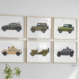 Military baby vehicle wall art, military baby gift, army truck vehicles child kid decor, baby boy army nursery, kids room army veteran decor