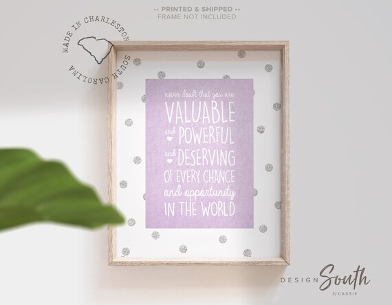 Girls nursery decor, girls bedroom decor, quote for girls nursery or bedroom, girls quote, inspiring quote for girls, purple girls quote