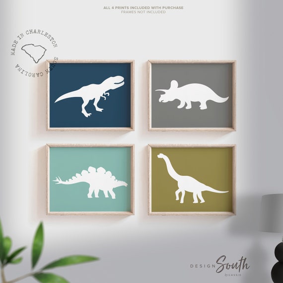 Boys dinosaur bedroom wall art, dinosaur decor for boys, boys dinosaur theme, dinosaur prints, baby boy dinosaurs, dinosaur nursery art boys
