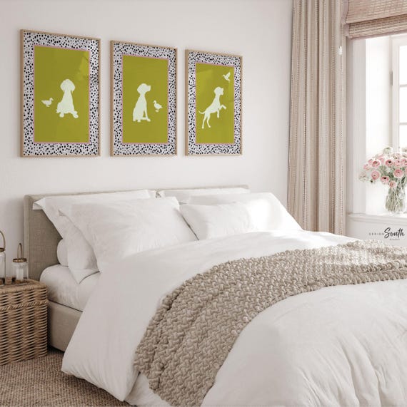 GSP Puppy Prints: Whimsical German Shorthaired Pointer Wall Art - Set of 3