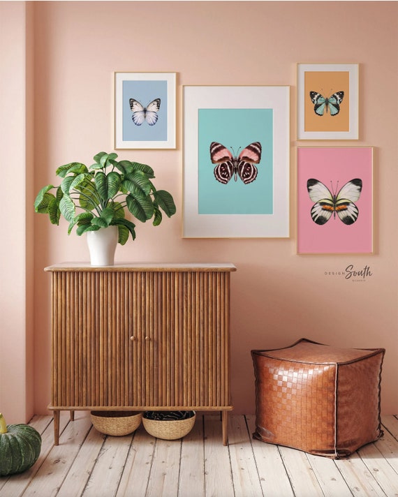 Pastel Butterfly Nursery Art Prints: Baby Girl Room Decor