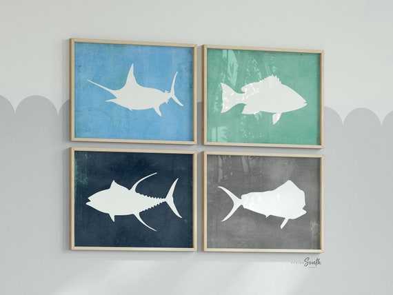 Boys fishing bedroom wall art, fish decor for boys, boys fishing theme, fish prints, baby boy fisherman, fish nursery art boys, fish decor