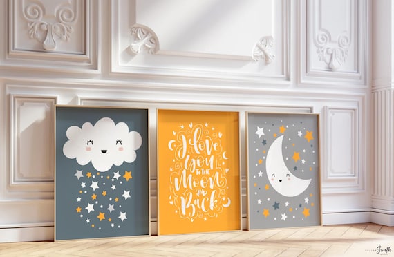 Navy blue gray and orange baby boy nursery wall art decor, navy and orange, gray and orange, baby boy nursery decor orange gray and blue
