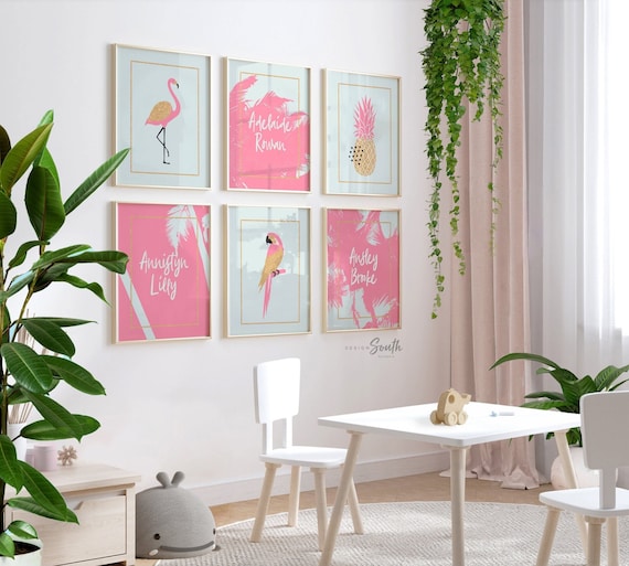 Sister girl room ideas, siblings girls room wall art, sister signs, sister gift, little sister big sister wall decor, bedroom girls tropical