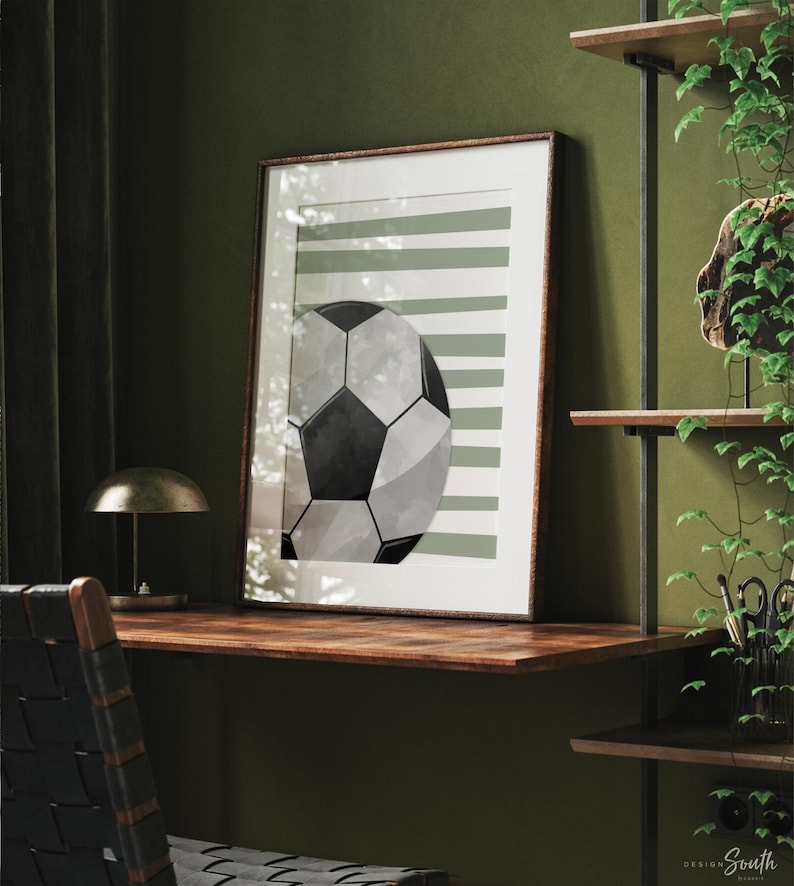 Custom Sports Art, Sage Green Sports Nursery Wall Art, Boys Room Ideas