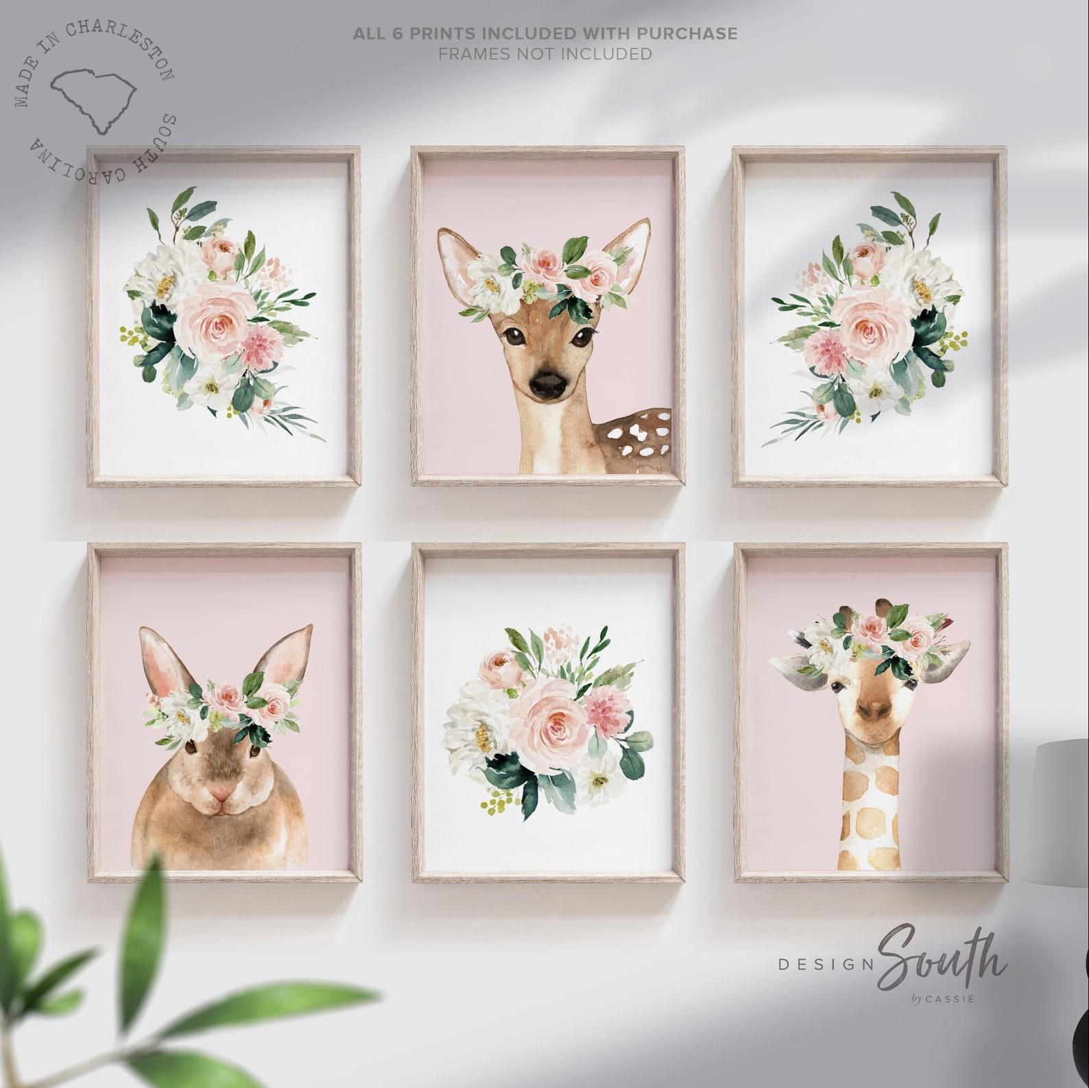 Pink Woodland Animals Nursery Art Prints: Baby Girl Decor - Etsy