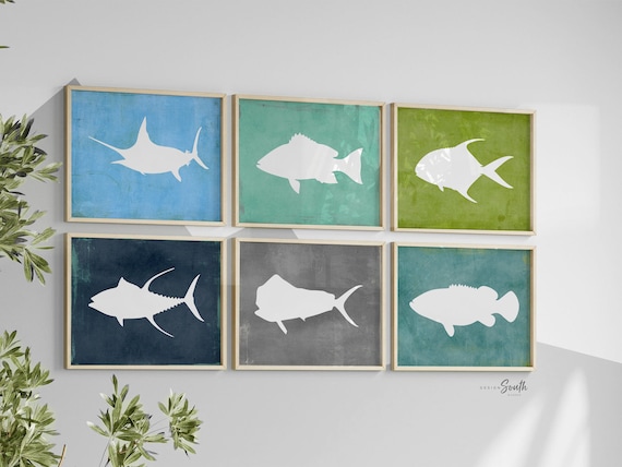 Boys fishing bedroom wall art, fish decor for boys, boys fishing theme, fish prints, baby boy fisherman, fish nursery art boys, fish decor