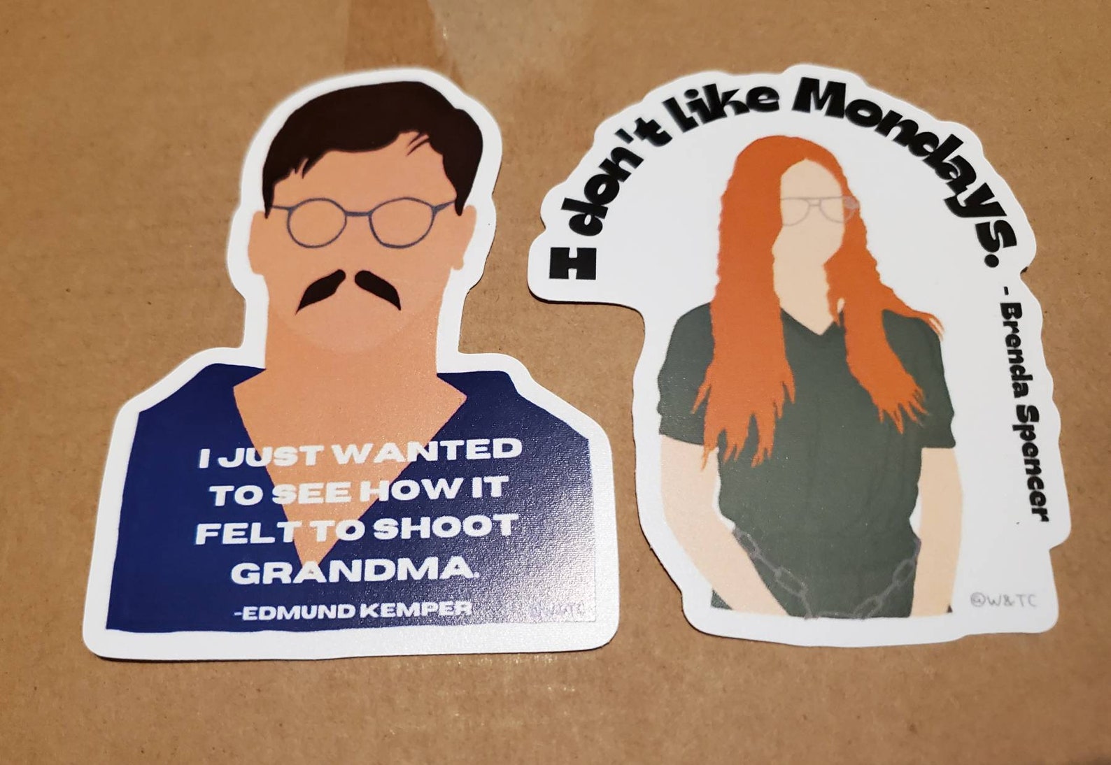 Serial killer die cut sticker set of 2  etsy