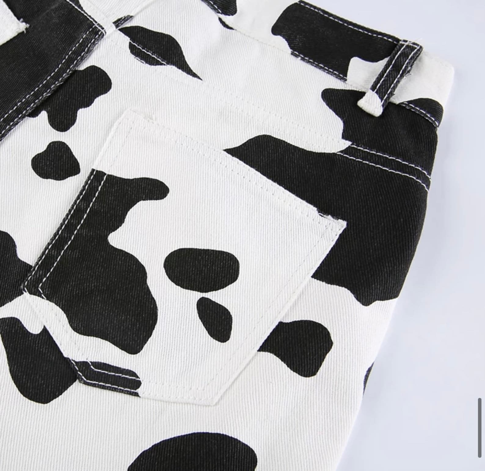 blue cow print pants