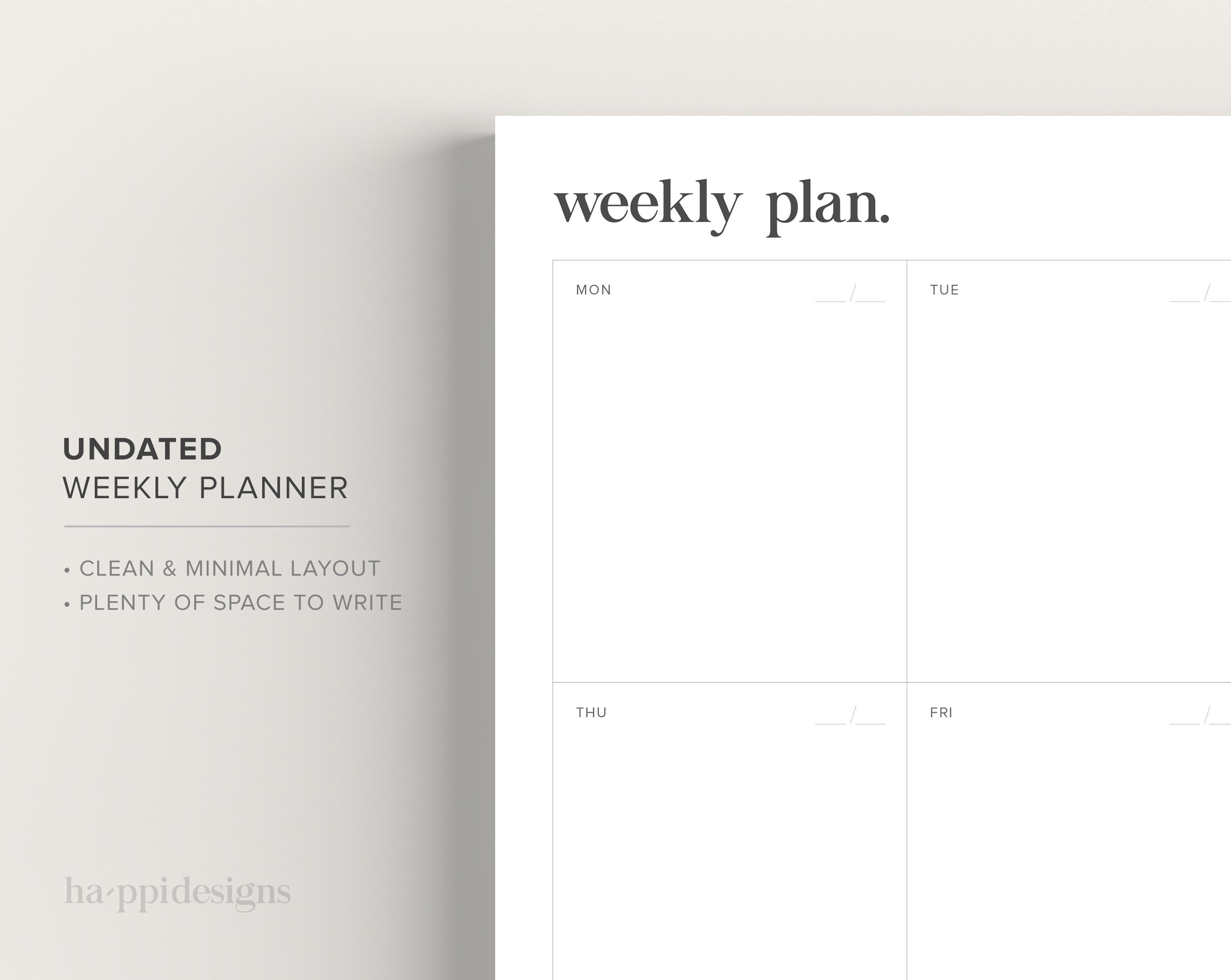 undated weekly planner with inspirational quote a4 letter etsy
