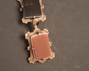 Antique Victorian. k with Carnelian & Onyx Locket Flip Pendant