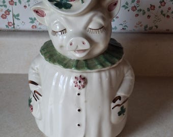 Rare Vintage Shawnee Pottery Winnie Pig Cookie Jar  Made in USA 11.25" Tall