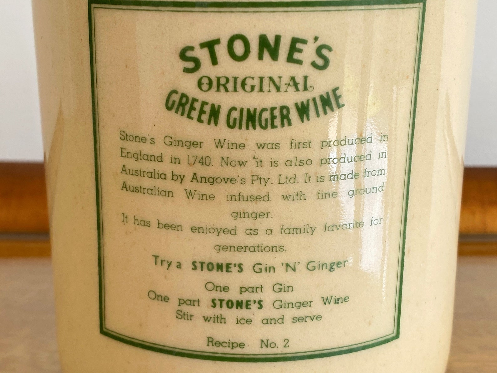 1980s STONES Original Green Ginger Wine Glazed Pottery Jug Etsy