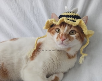 Bienen-Eimer-Hut für Katzen und kleine Hunde, Katzen-Liebhaber-Geschenk, niedliches Haustierzubehör